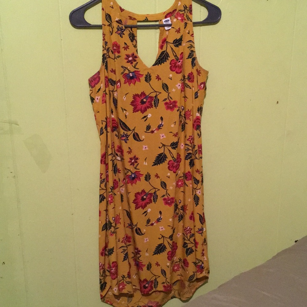 Yellow , floral print dress